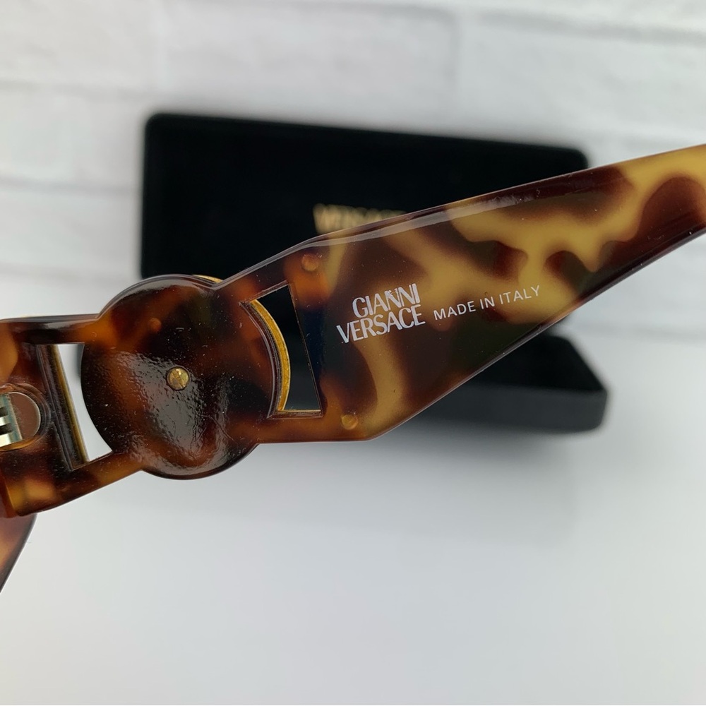 RARE Vintage GIANNI VERSACE MOD 424/ COL.869 OD Tortoise Sunglasses - Picture 8 of 11
